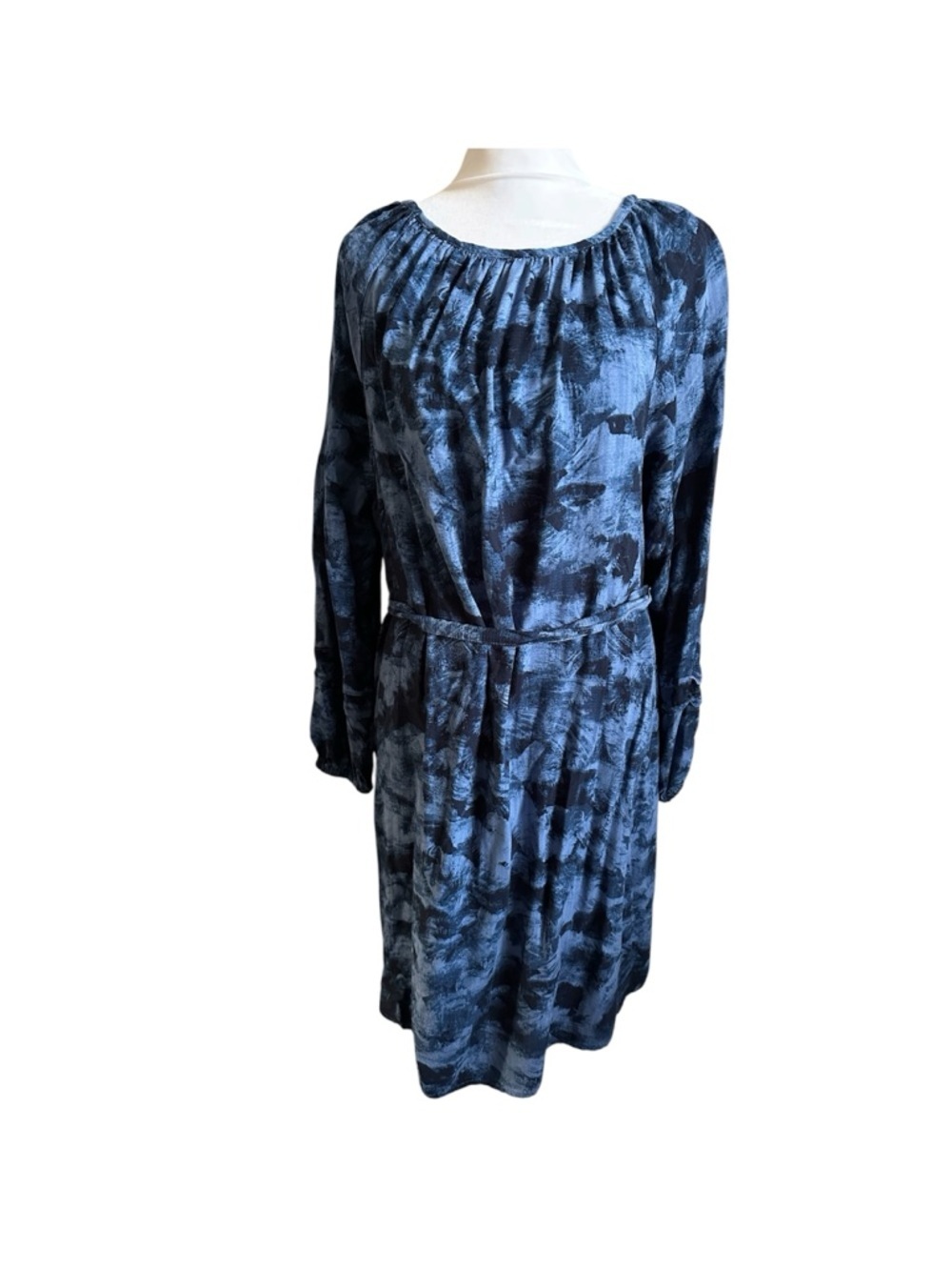 Terra & Sky Blue Abstract Print Long-Sleeve Women's Dress size 2X